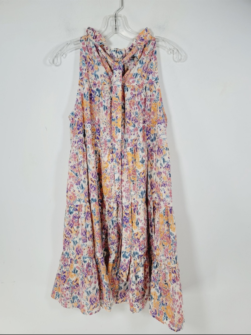 Hailey & Co Sleeveless Tiered Floral Sundress in Pastel Mix, Size Small - Picture 2 of 3